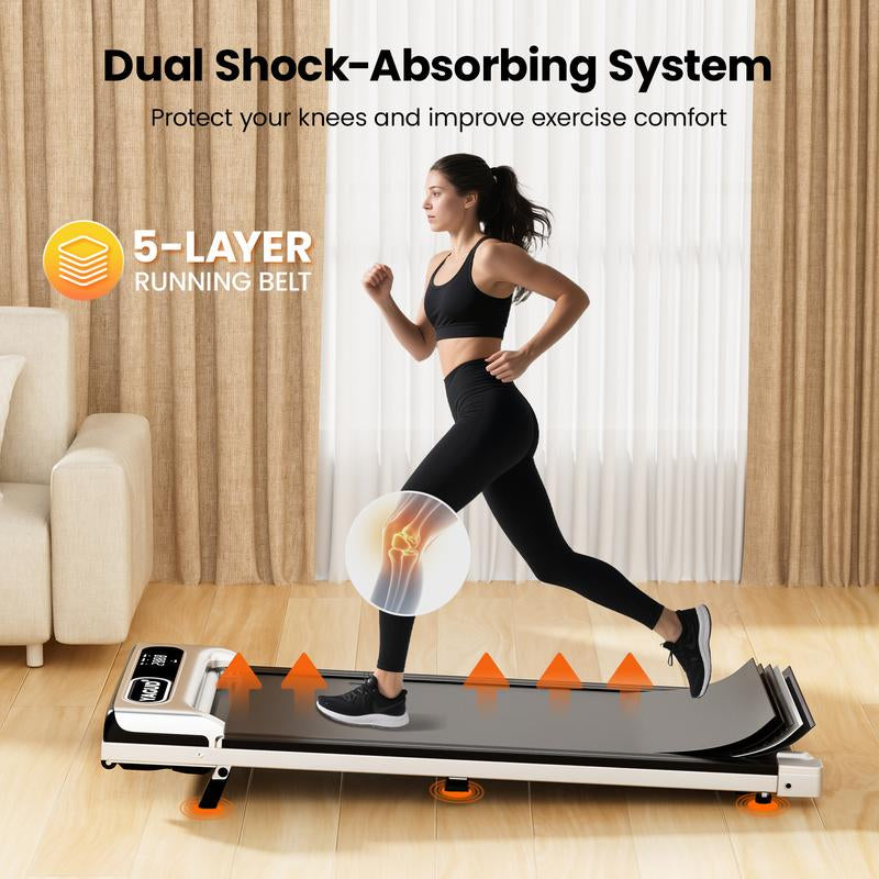 Yagud Incline Walking Pad - Compact Under Desk Treadmill with Remote Control, LED Display, and 265LBS Capacity for Home Use